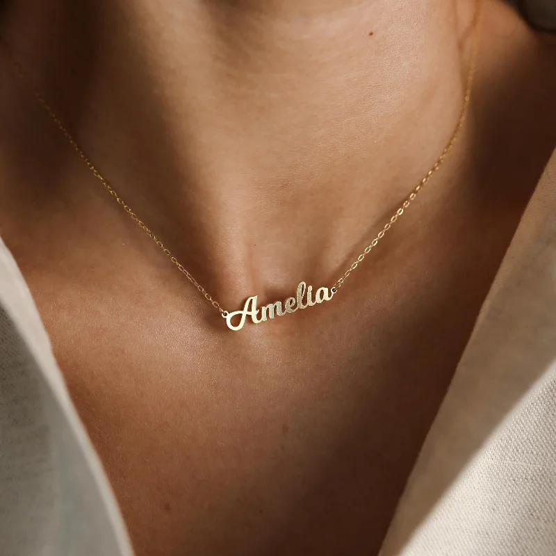 Elegant Birthstone Necklace-Mellow Name Necklace