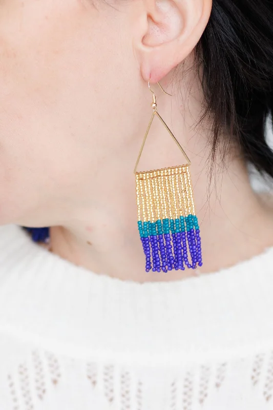 Simple Gold Earrings-Beautiful Beaded Earrings