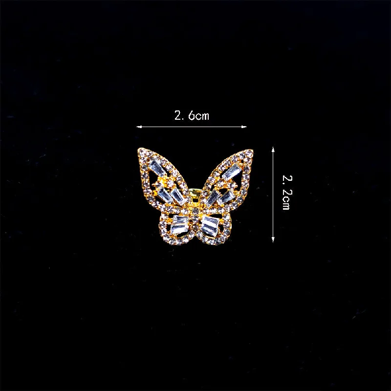 Small Butterfly Ring (Gold White Diamond)