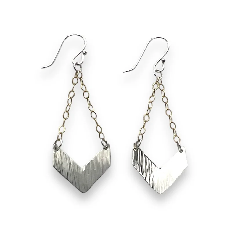 Diamond Drop Earrings-2074 - Swinging Chevron