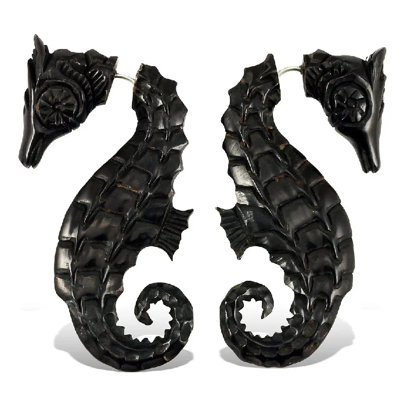 Rhinestone Earrings-<span>EFH-110<span>: </span></span>The Seahorses - Horn