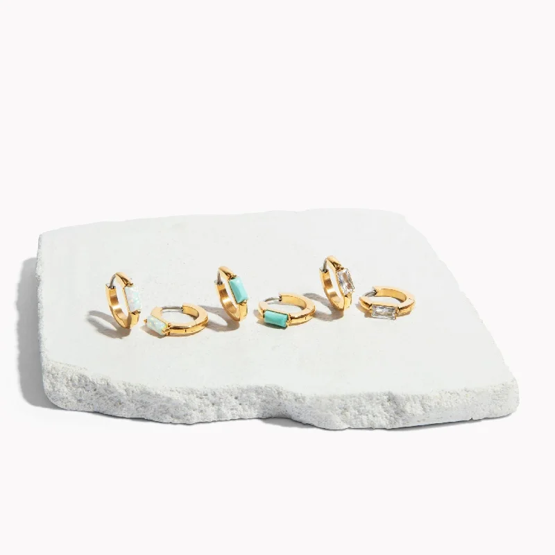 Stud Earrings with Gemstones-Camille Gemstone Hoop Earrings