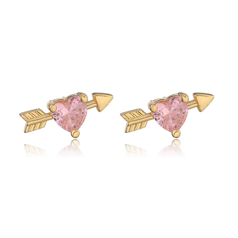 Golden Pink Diamond Love 1 Pair