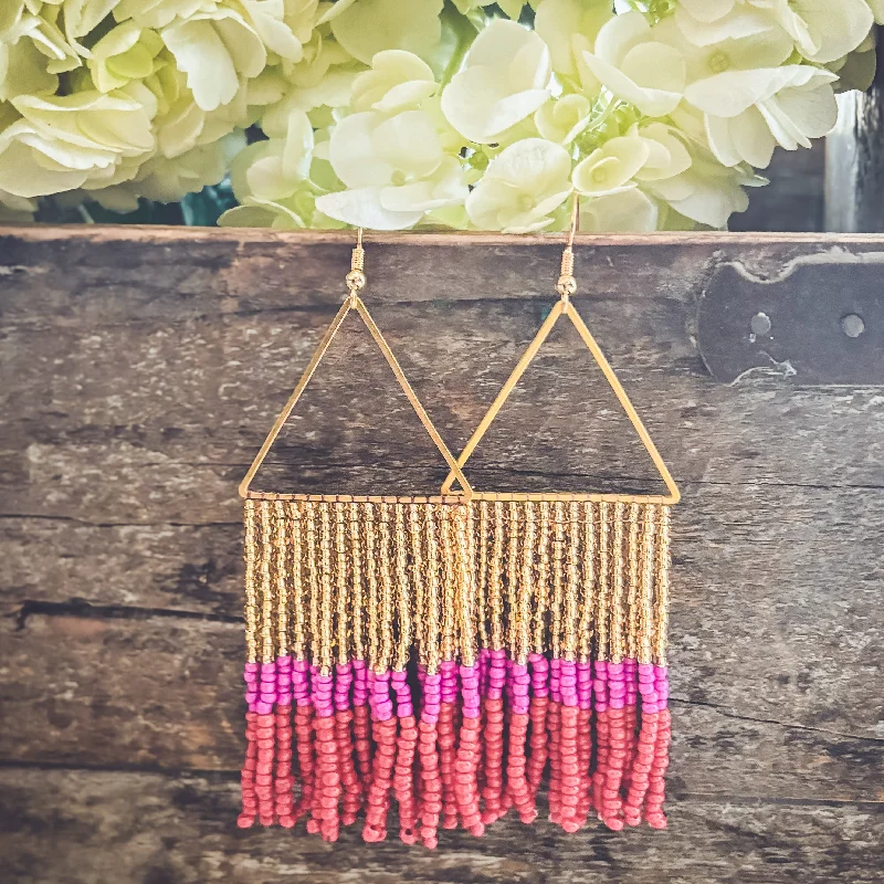 Crystal Dangle Earrings-Beautiful Beaded Earrings