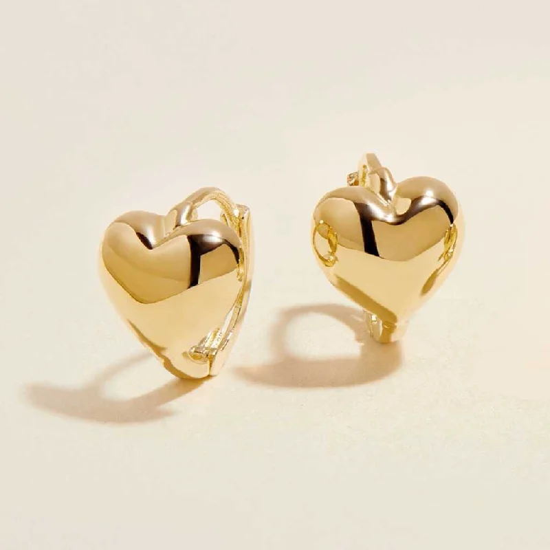 Sparkling Diamond Earrings-Bae heart midi huggie earrings