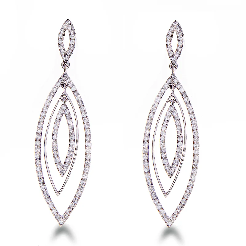 Dangling Gold Earrings-Diamond Dangling Earrings