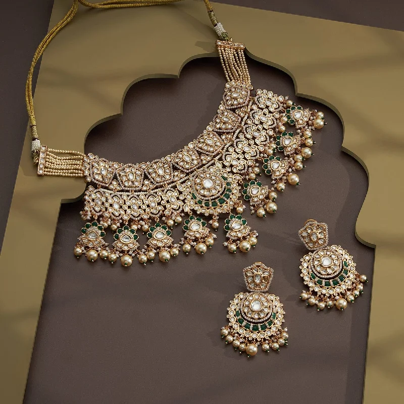 Luxury Pearl Necklace-Kundan Necklace 167023