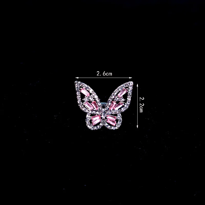 Small Butterfly Ring (Silver Pink Diamond)