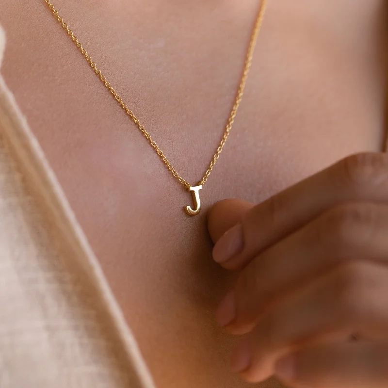 Layered Heart Pendant Necklace-Dainty Initial Necklace