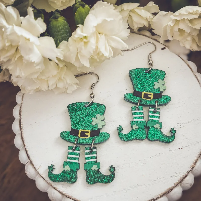 Handmade Silver Earrings-Adorable Saint Patrick’s Day Earrings