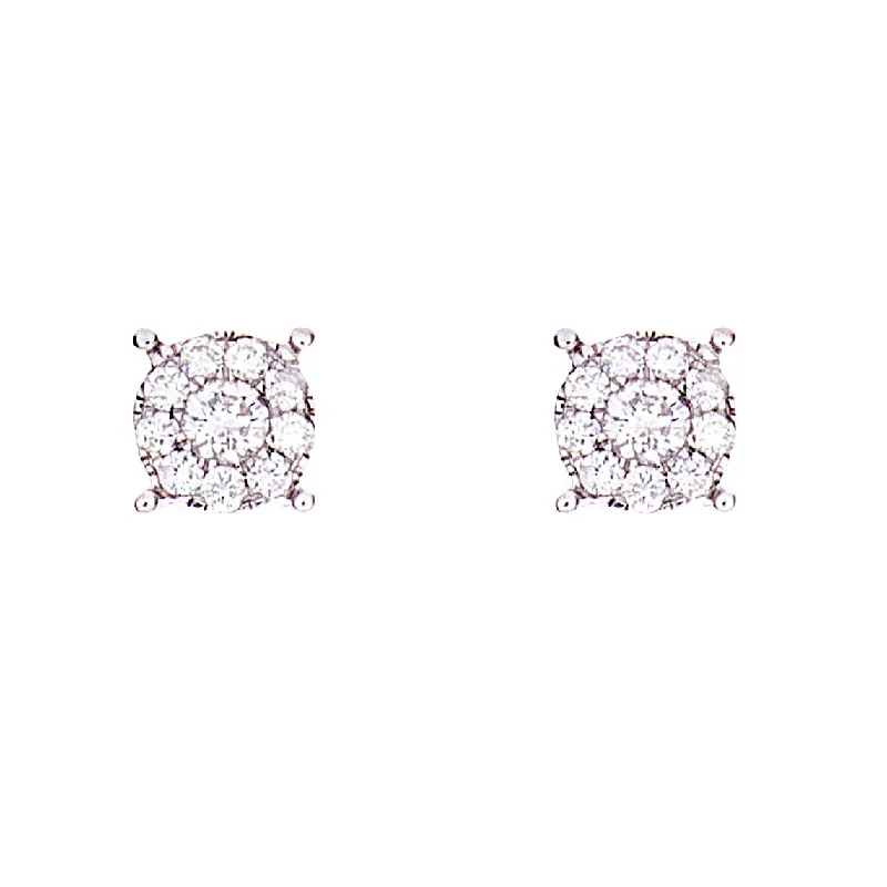 Rose Gold Earrings-Diamond Stud Earrings