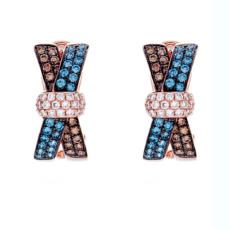 Diamond Drop Earrings-Multi Color Diamond Earrings