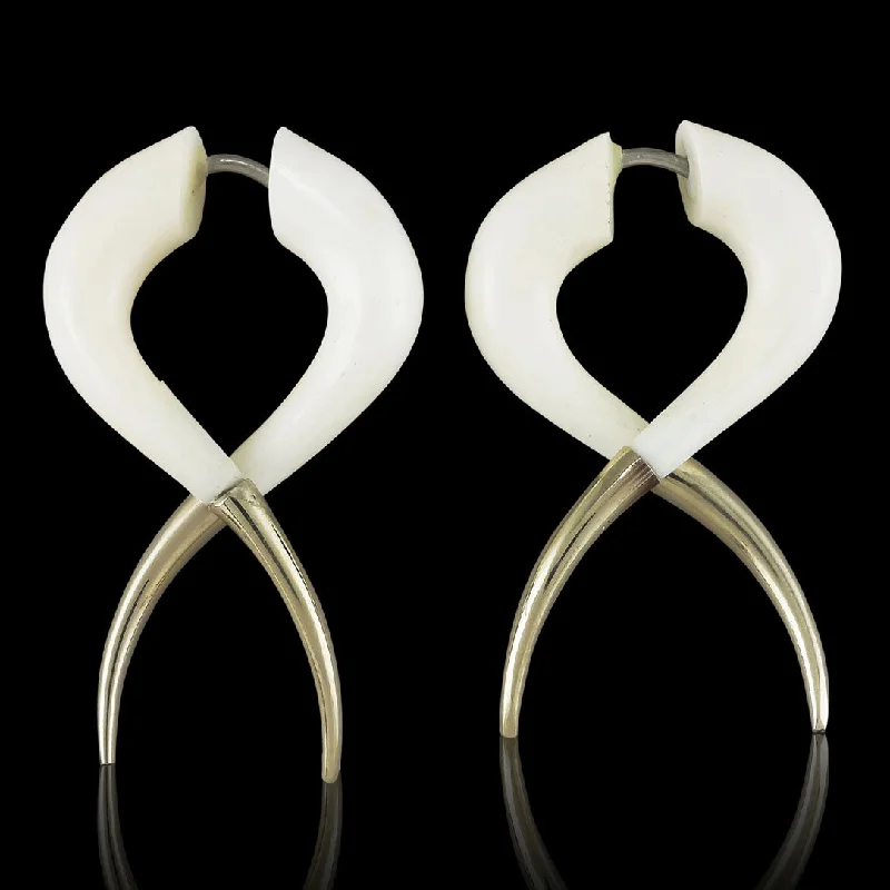 Chunky Gold Earrings-<span>EFB-882<span>: </span></span>Silver Twists - Bone