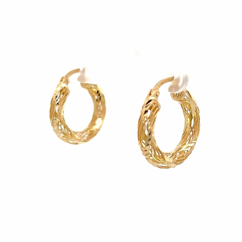 Long Tassel Earrings-Gold Mesh Hoop Earrings