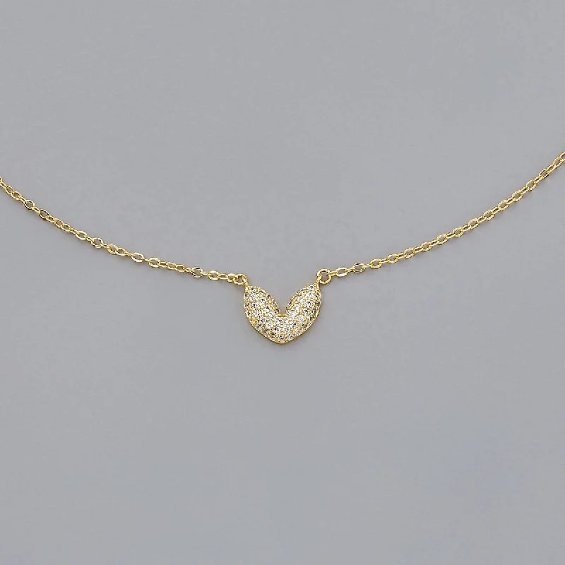 Layered Crystal Heart Necklace-Trendy Necklace 171323