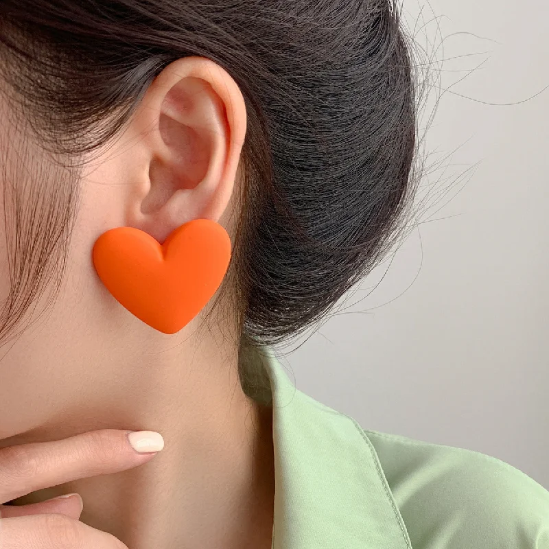 1 Pair Fashion Heart Shape Arylic Ear Studs