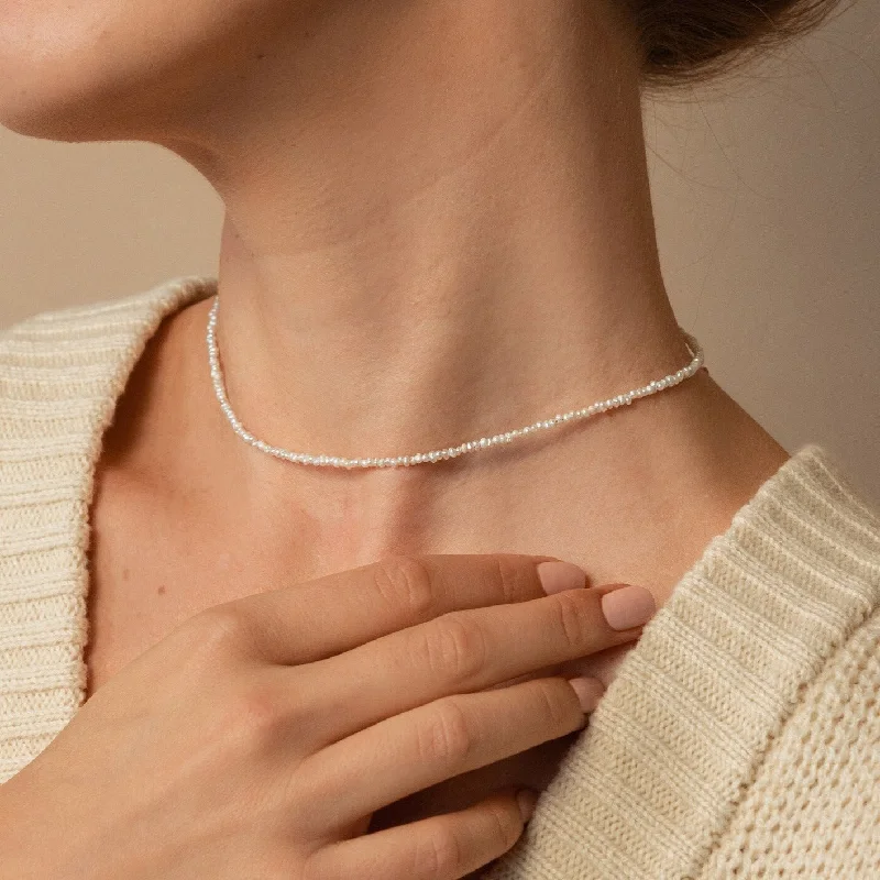 Chunky Chain Necklace-Brinley Pearl Choker