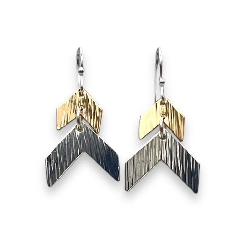 Personalized Name Earrings-2244 - Double Chevron Dangles