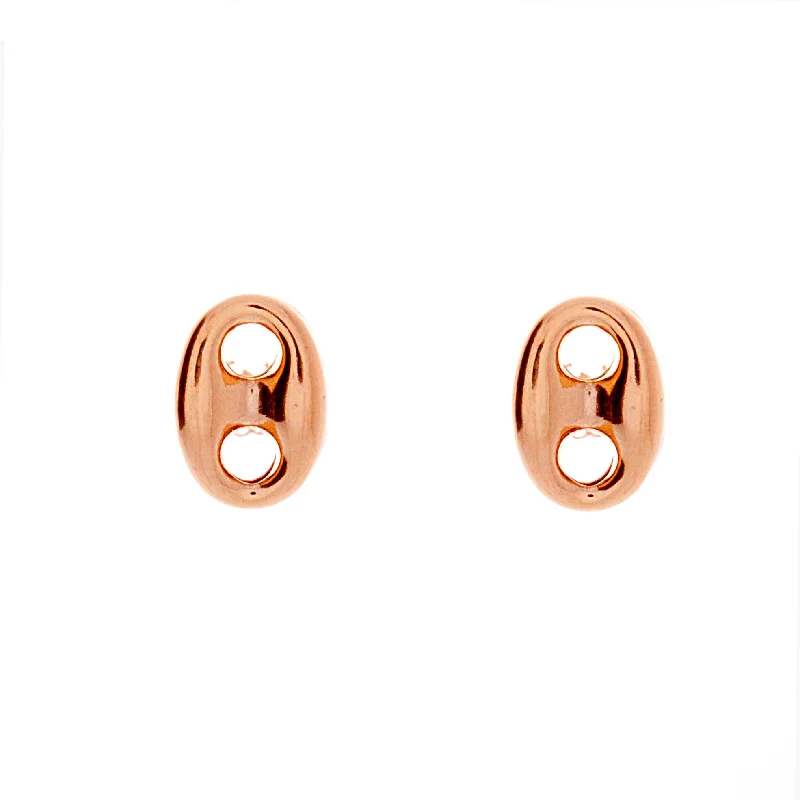 Chic Gold Stud Earrings-Puffed Mariner Earrings 9.5mm