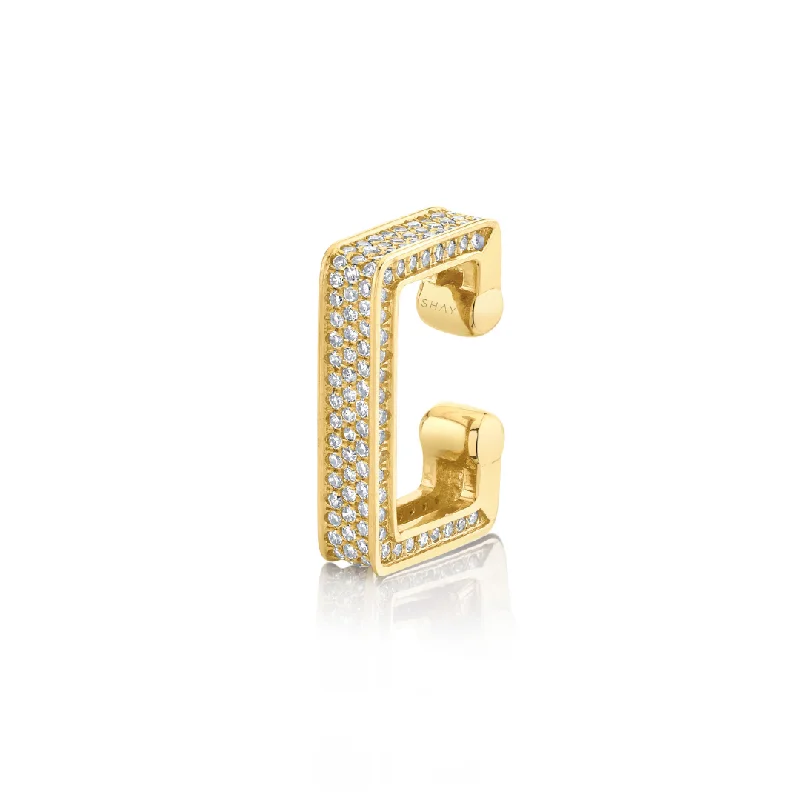 Customizable Earrings-READY TO SHIP DIAMOND PAVE DECO LINK EAR CUFF