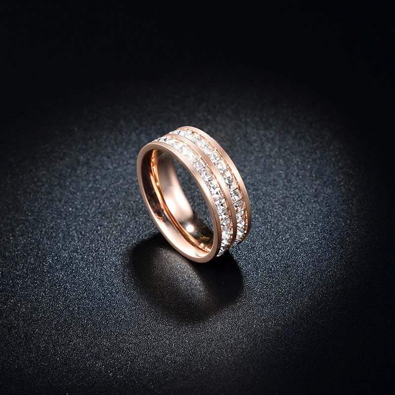 623 Rose Gold Double Row Diamond