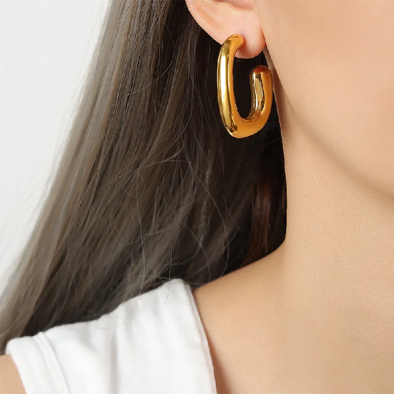 F091-Gold Earrings/1 Pair