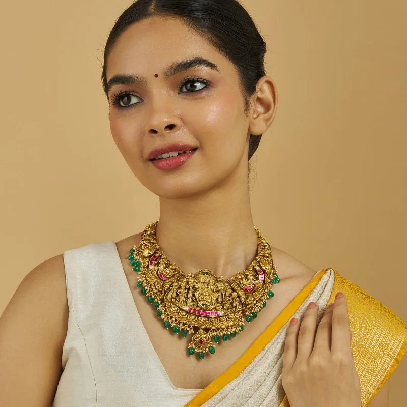 Simple Gold Necklace-Silver Temple Necklace 179728