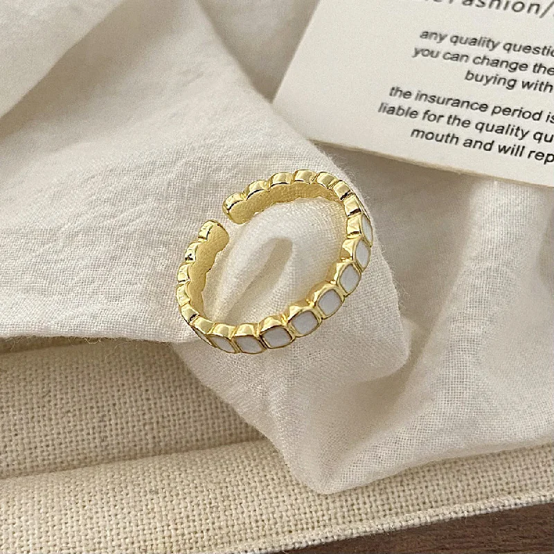 White Ring-Copper Plated with Real Gold