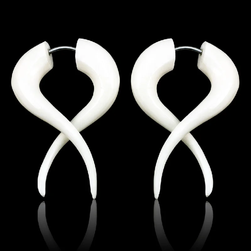 Adjustable Earrings-<span>EFB-881<span>: </span></span>Basic Twists - Bone