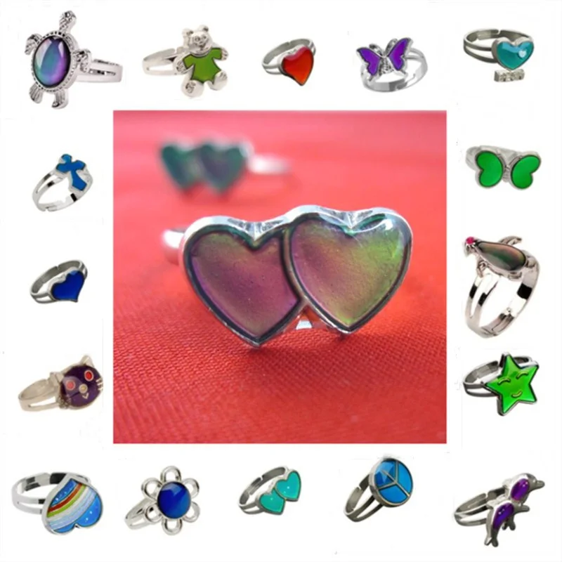 Double Peach Heart Temperature Change Ring