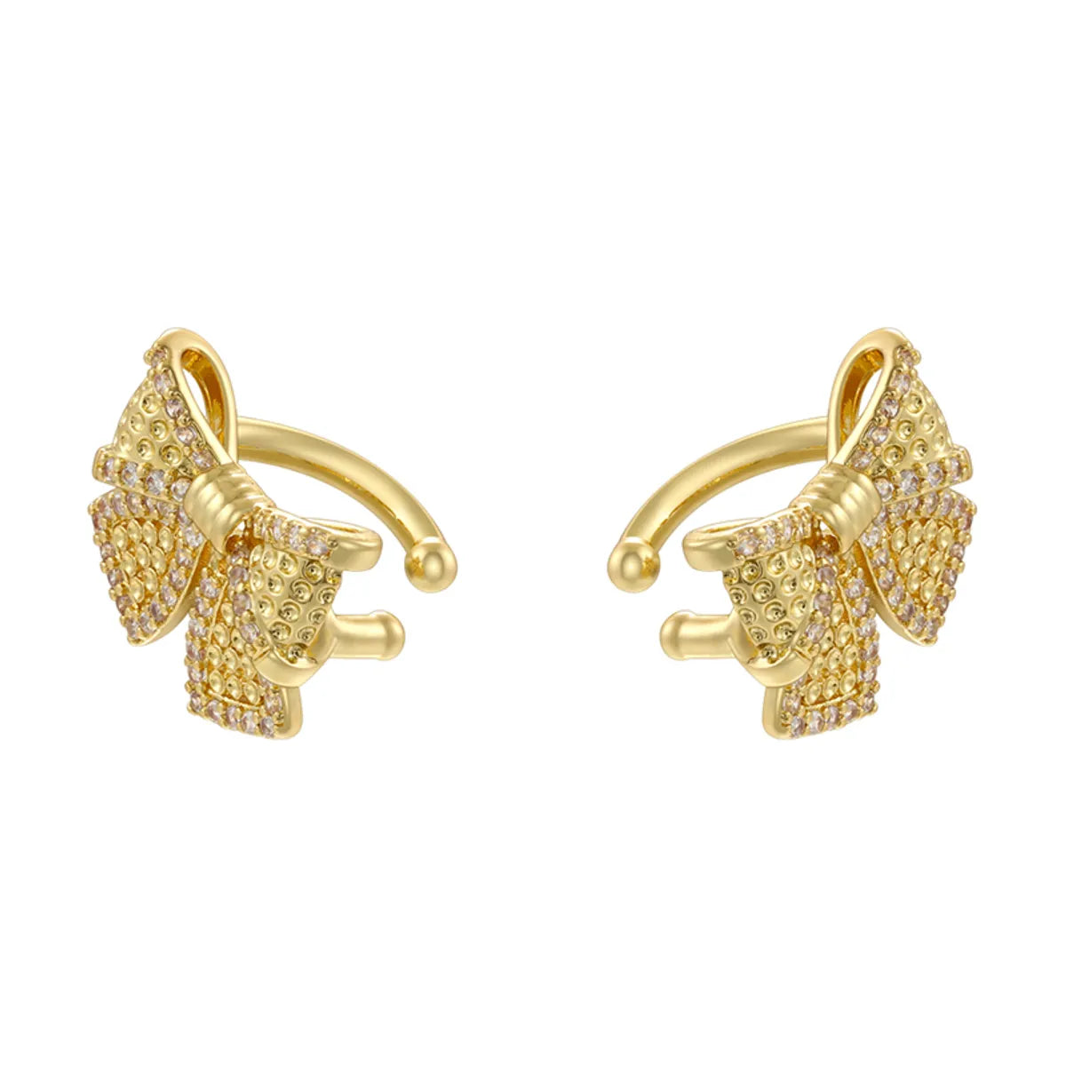 Ve1436 Gold White Diamond 1 Pair