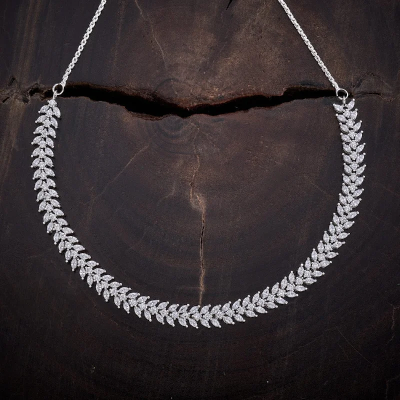 Silver Chain Necklace for Women-Zircon Necklace 160626