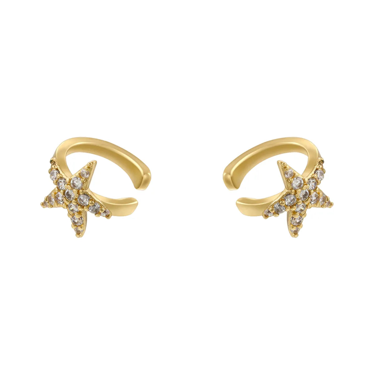 Ve1435 Gold White Diamond 1 Pair