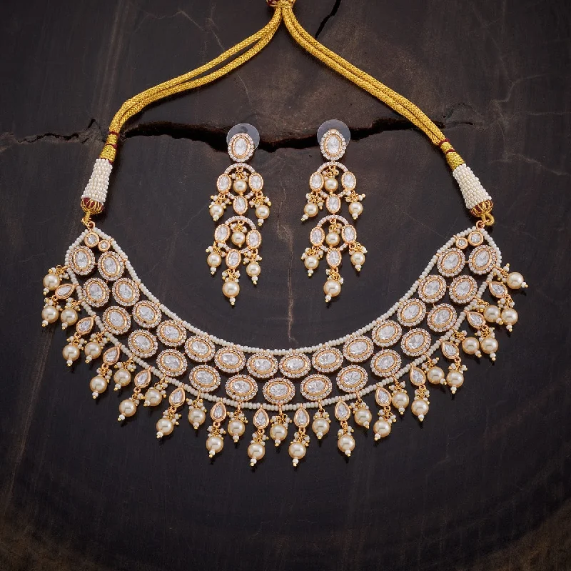 Elegant Double Pendant Necklace-Kundan Necklace 151594