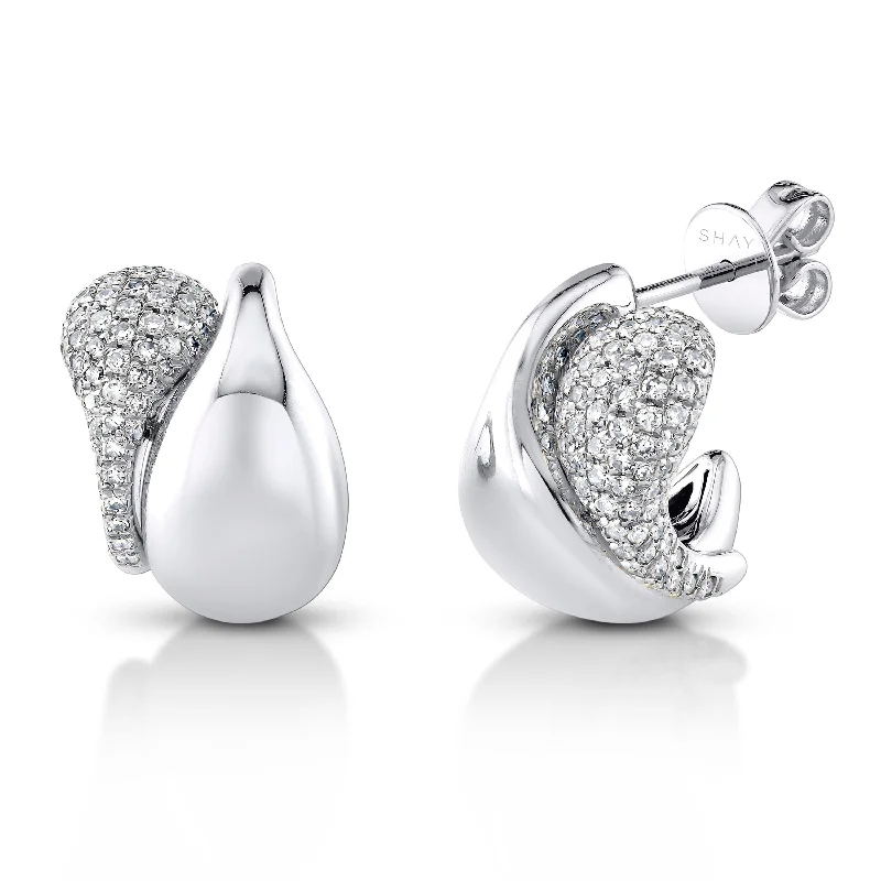 Elegant Drop Earrings-DIAMOND DOUBLE DRIP HUGGIES