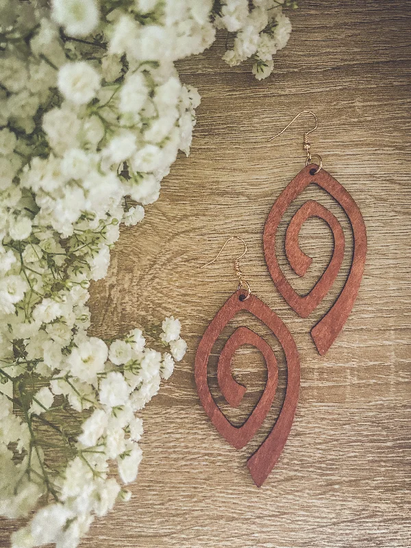 Fashion Hoop Earrings-Beautiful Boho Wooden Drop Earrings