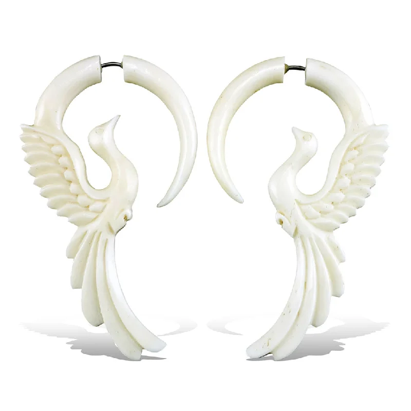 Fun Statement Earrings-<span>EFB-140<span>: </span></span>Rising Phoenix - Bone