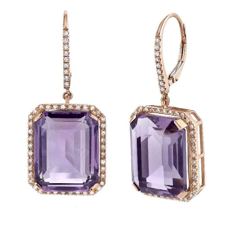 Embellished Drop Earrings-AMETHYST PORTRAIT EARRINGS