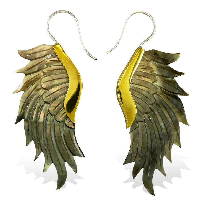 Elegant Chandelier Earrings-<span>ESS-106<span>: </span></span>Stella Wings - Black Shell