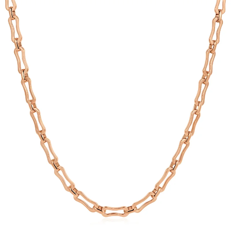 Silver Bar Necklace-Gia Chain Rose Gold