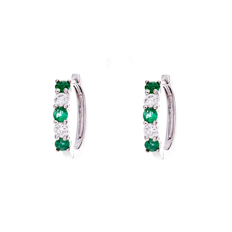 Stud Earrings with Gemstones-Emerald Earrings