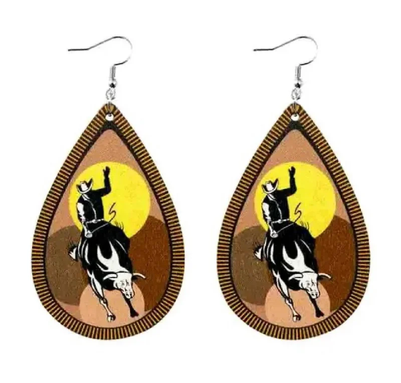 Small Drop Earrings-Beautiful Bull Ride Earrings