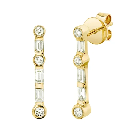 Party Drop Earrings-READY TO SHIP DIAMOND STICK-BONE STUDS