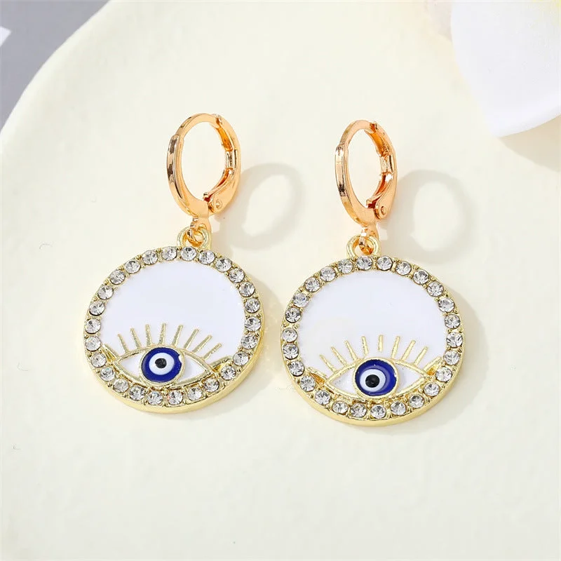 White Rhinestone round Eyes