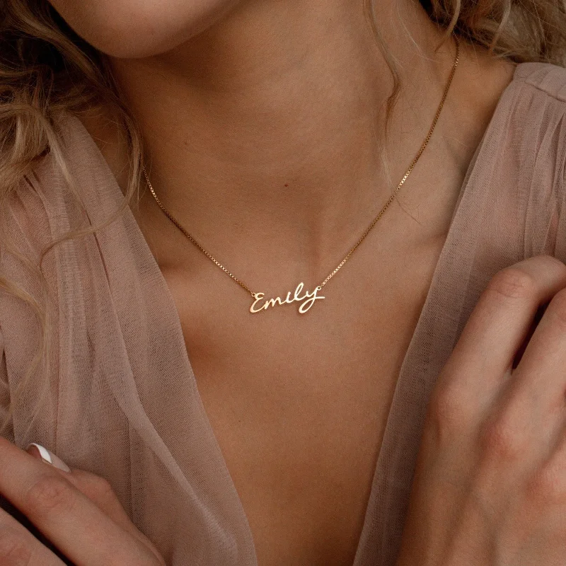 Personalized Name Necklace-Callie Name Necklace in Box Chain