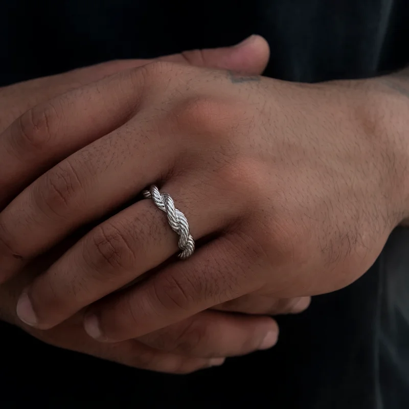 6MM Rope Ring in White Gold