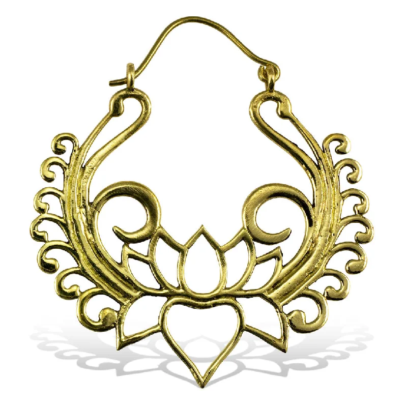 Fun Hoop Earrings-<span>BRE-254<span>: </span></span>Winged Lotus