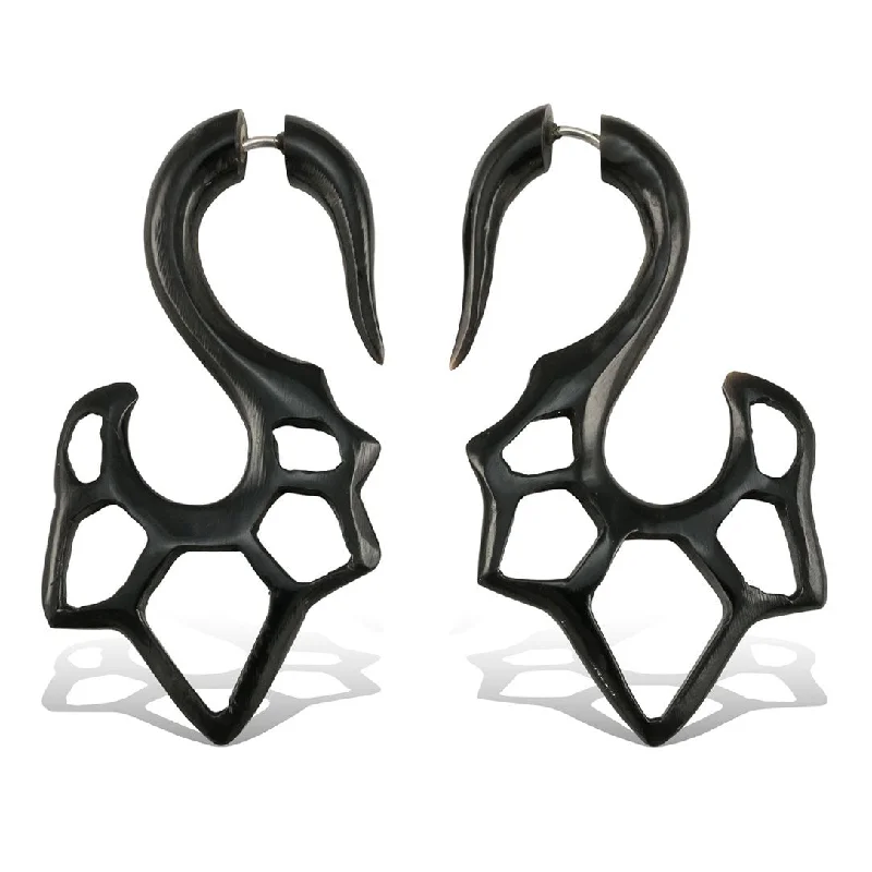 Silver Stud Earrings-<span>EFH-895<span>: </span></span>Sekani Edges - Horn