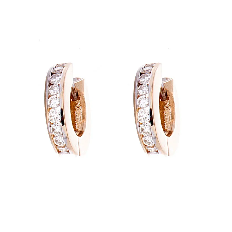 Trendy Ear Hoops-Diamond Huggie Earrings