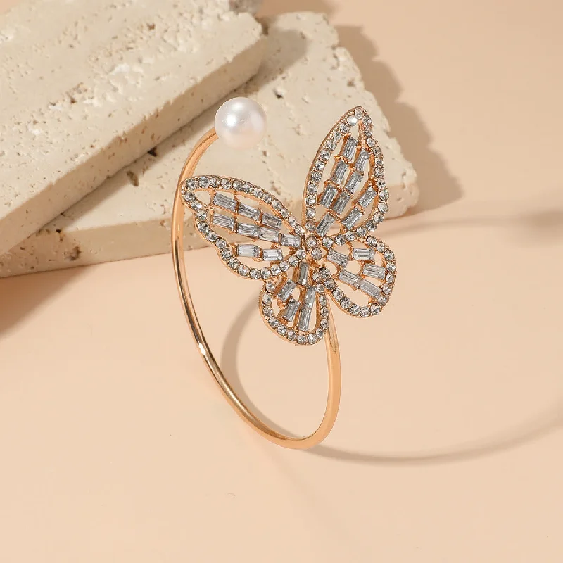 Butterfly Bracelet (Gold White Diamond)